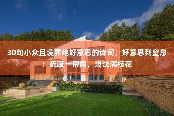 30句小众且境界绝好意思的诗词，好意思到窒息：疏疏一帘雨，浅浅满枝花