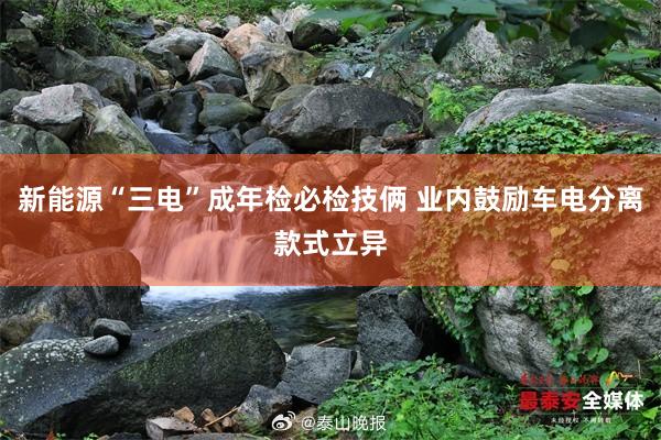新能源“三电”成年检必检技俩 业内鼓励车电分离款式立异