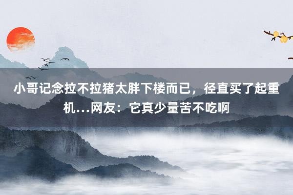 小哥记念拉不拉猪太胖下楼而已，径直买了起重机…网友：它真少量苦不吃啊